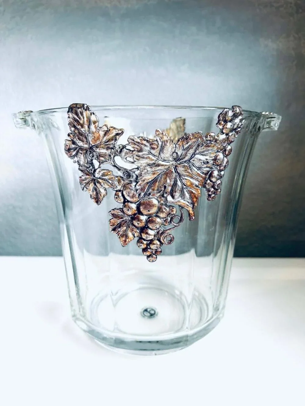 ARTHUR COURT DESIGNS Vint 1995 Collectible Grape Pattern Crystal Wine Ice BucKet